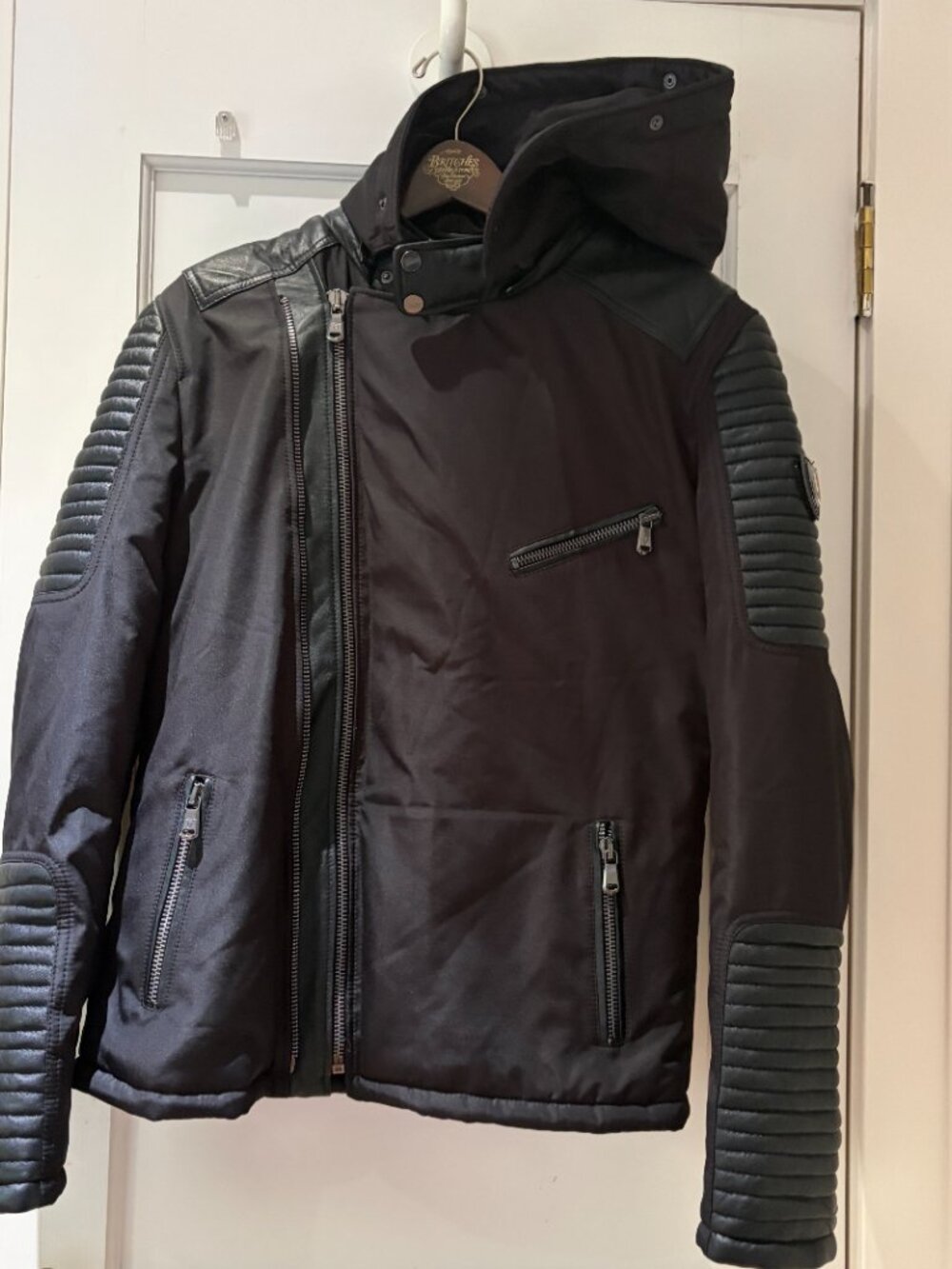 Ventiuno Biker Jacket Size Large Leather/Polyester Black - Picture 2 of 14